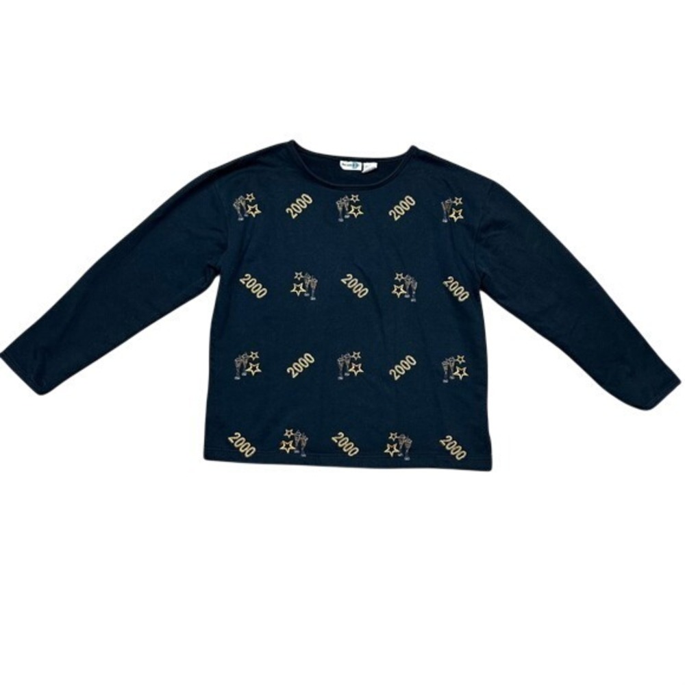 Paul Harris Design Y2K New Year's Eve‎ Crewneck Sweater Size Large Vintage